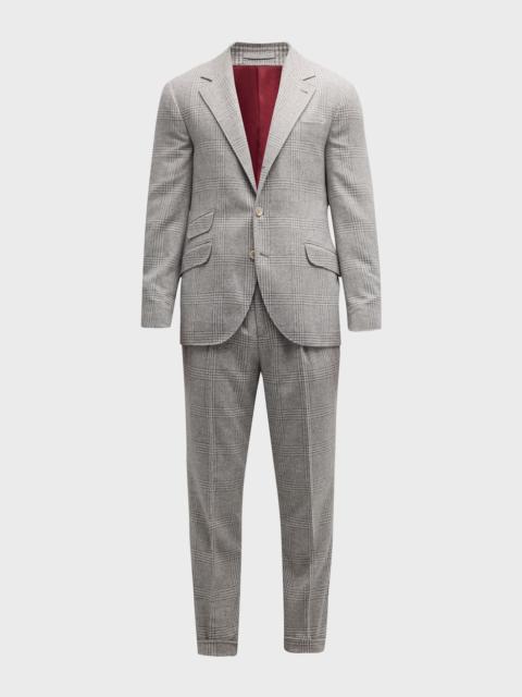 Brunello Cucinelli Men's Plaid Cashmere-Blend Suit