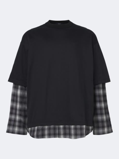Comme des Garçons Homme Layered checked cotton jersey T-shirt