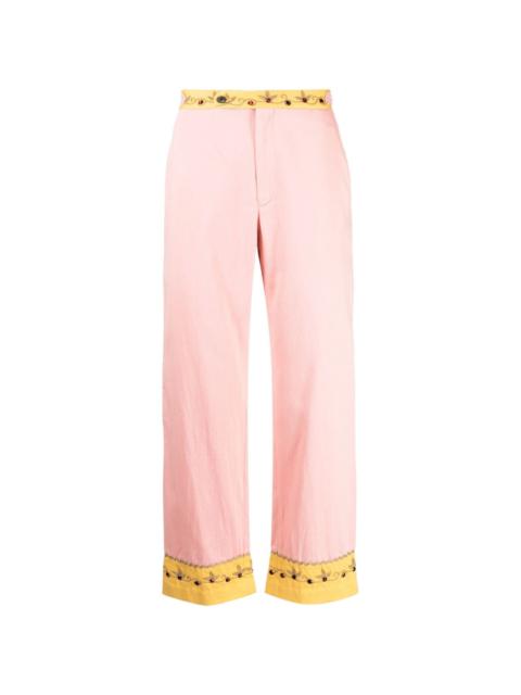 crystal-embellished cropped trousers