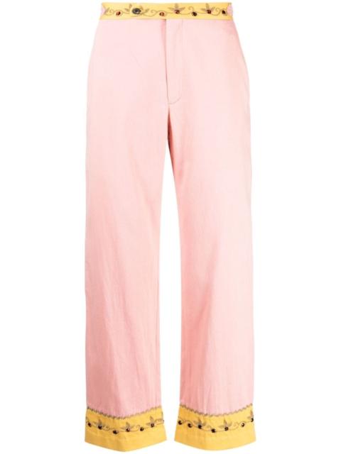 BODE crystal-embellished cropped trousers