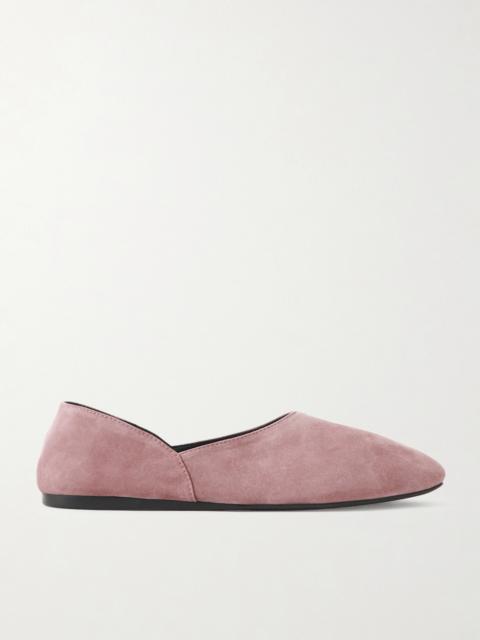 KHAITE Jane Paneled Suede Flats