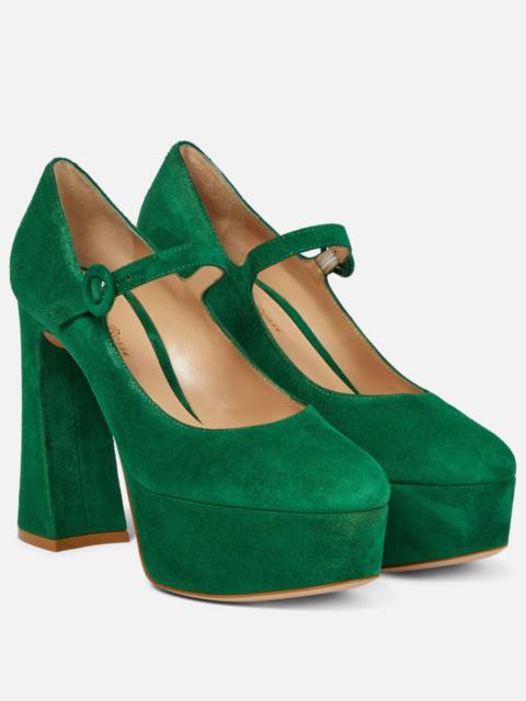 Gianvito Rossi Mary Jane suede leather pumps