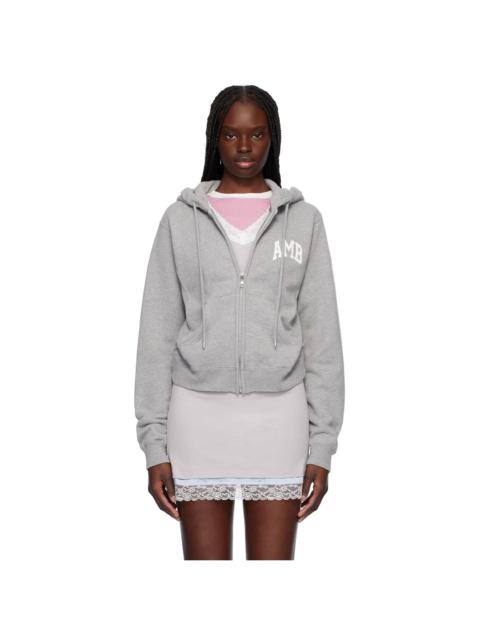 Ambush Gray 'AMB' Graphic Zip-Up Hoodie