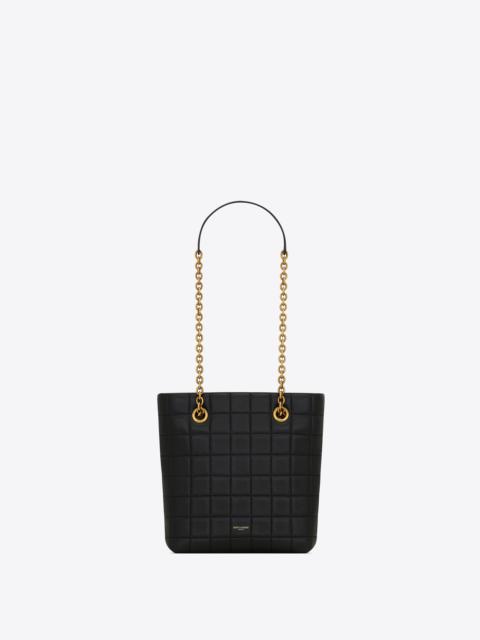 SAINT LAURENT matelassé carré mini tote in lambskin