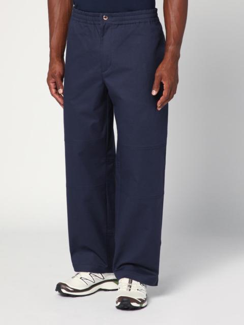 Moncler Blue trousers in cotton gabardine