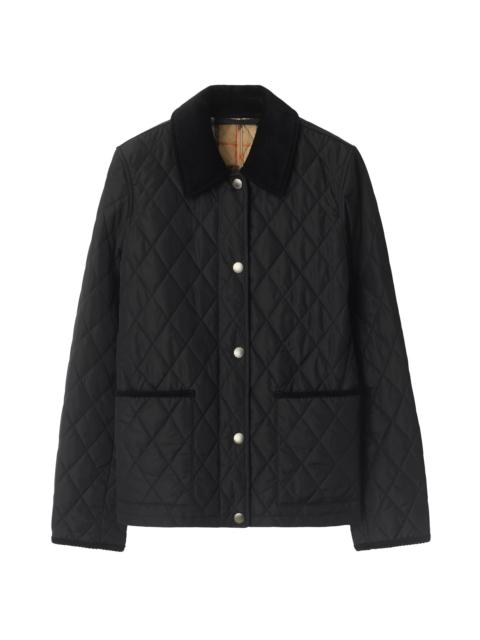 Burberry Women's Dorset Diamond Quilted Jacket - Black Sand Ip Check