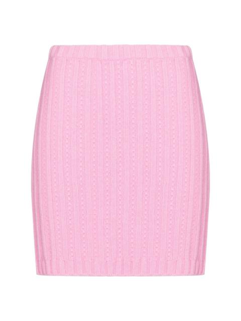 high-rise knitted skirt