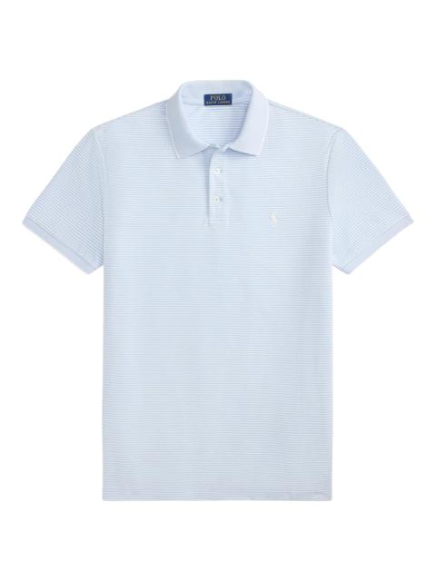 Polo Ralph Lauren Men's Stretch-Cotton Mesh Knit Polo Shirt - Office Blue White