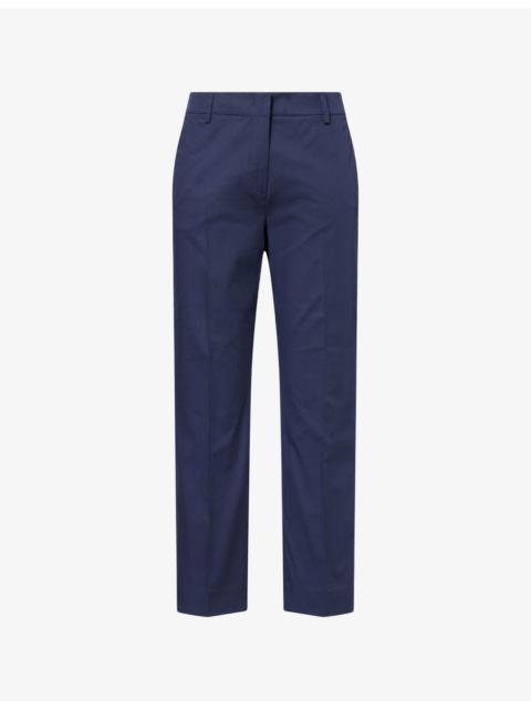 WEEKEND Max Mara Cropped Cigarette Slim-Fit Cotton Trousers