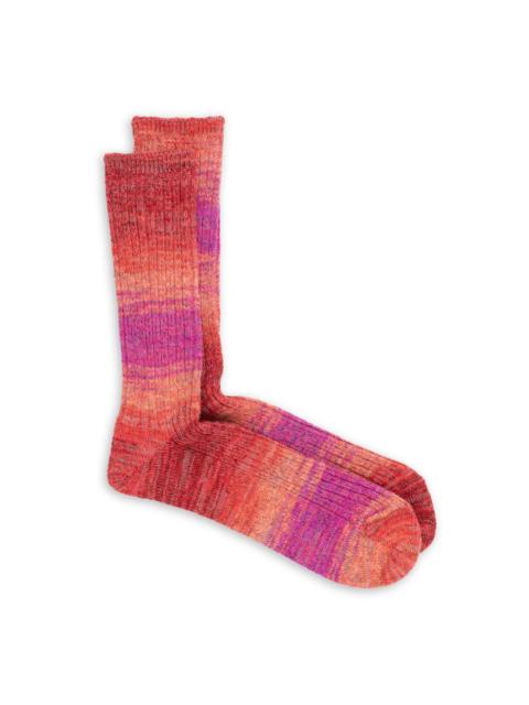 ANONYMOUSISM Anonymous Ism Splash Pattern Crew Sock Red