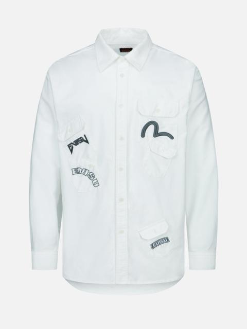 EVISU MULTIPLE EMBROIDERIES MULTI-POCKET SHIRT