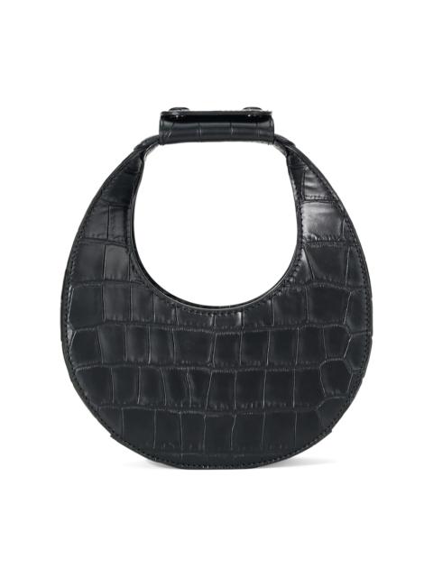 STAUD Women's Good Night Moon Crocodile-Embossed Leather Bag - Black Croco