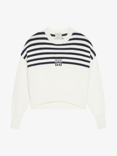 4G STRIPED SWEATER IN WOOL AND COTTON