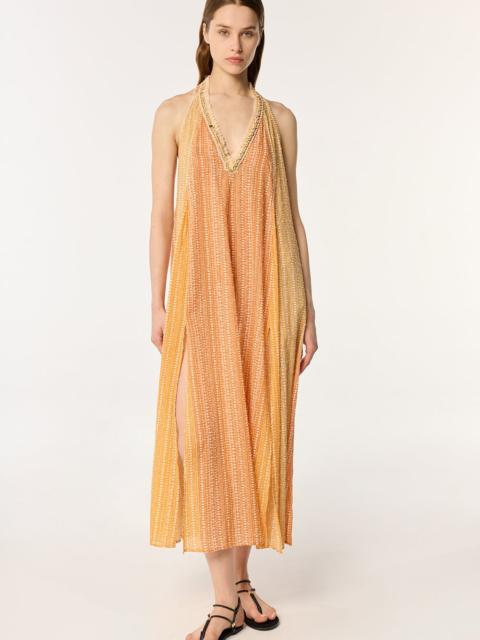 Poupette St Barth Long Dress Nava - Orange Shona