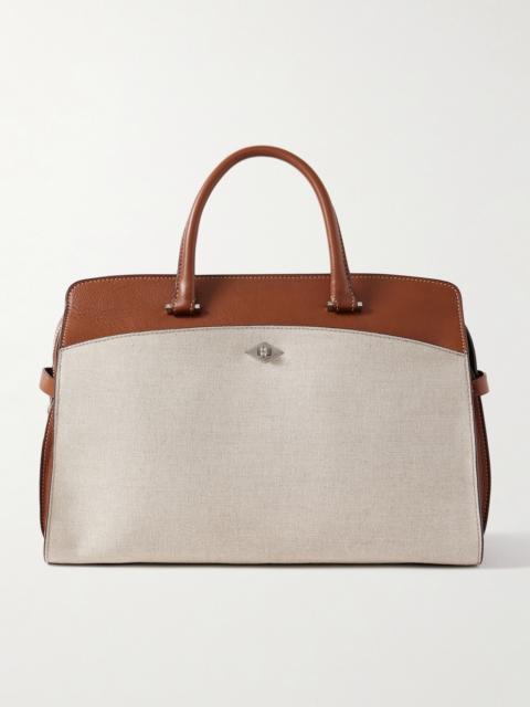 MÉTIER Private Eye Leather And Linen Tote