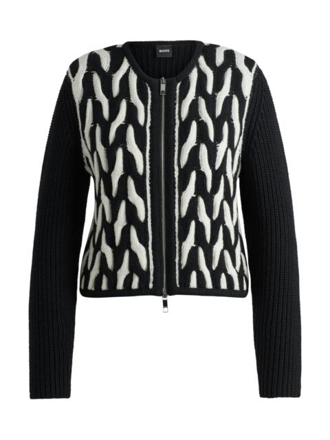BOSS SLIM-FIT JACKET IN WOOL JACQUARD