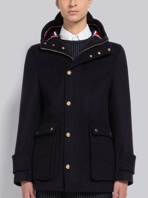 Thom Browne Military Weight Cashmere Snap Front Rain Parka