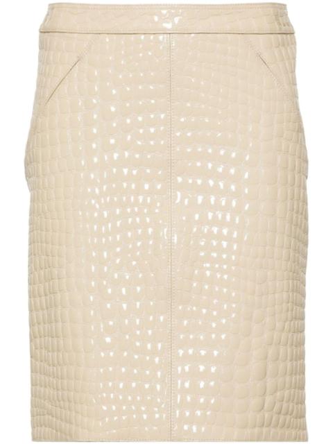 TOM FORD patent croc-embossed mini skirt