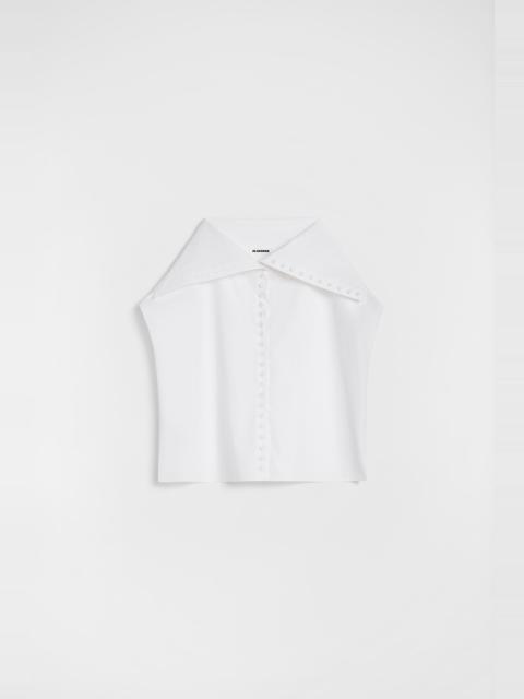 Cotton Poplin Caped Top