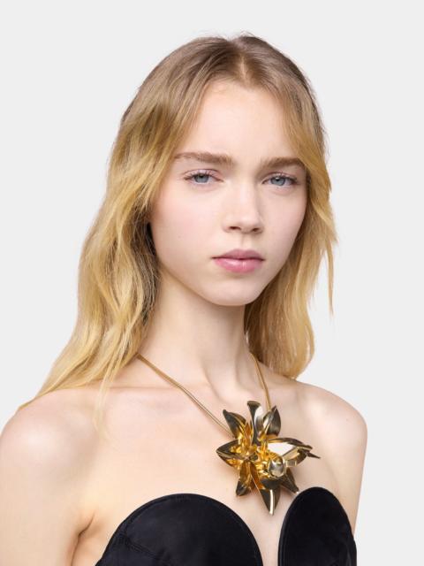 rabanne NECKLACE WITH GOLD METAL FLOWER PENDANT