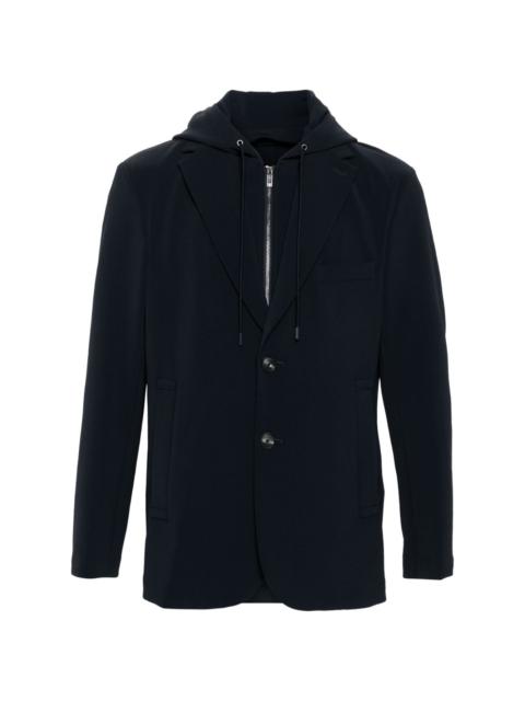 layered-detail hooded blazer