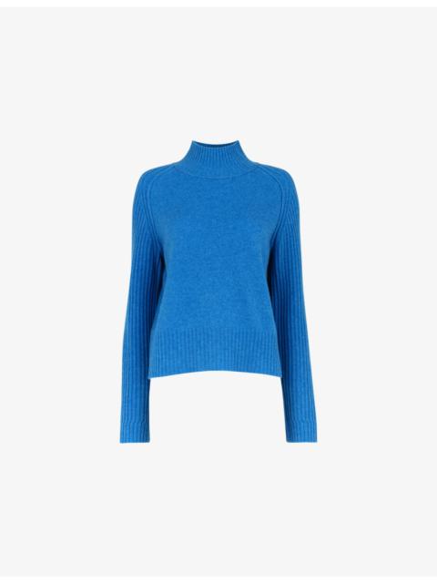 WHISTLES Ribbed Funnel-Neck Wool Jumper