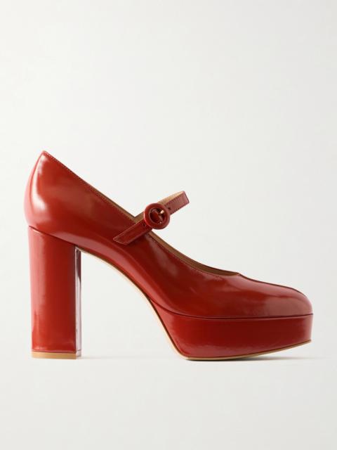 Gianvito Rossi 70 Glossy Leather Mary Jane Pumps
