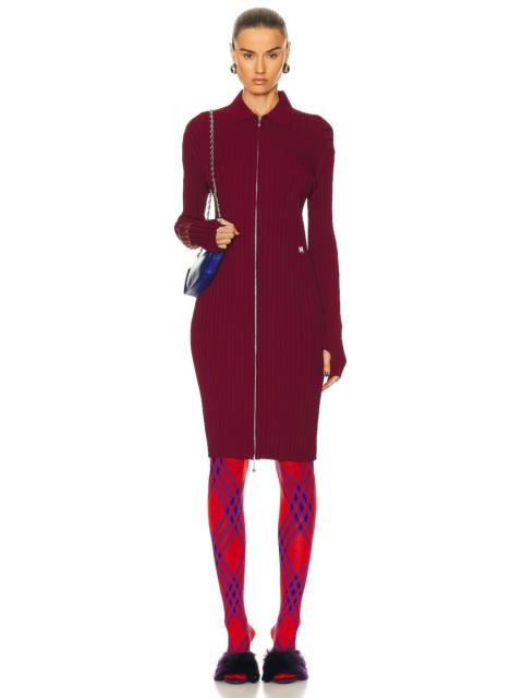 Burberry Ribbed Long Sleeve Dress