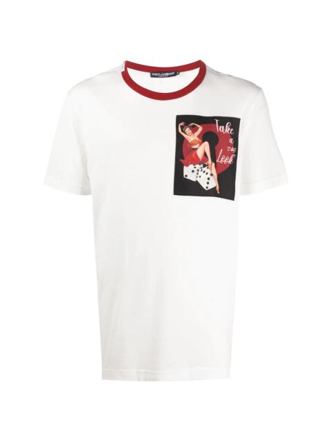 Dolce & Gabbana pin-up print patch T-shirt