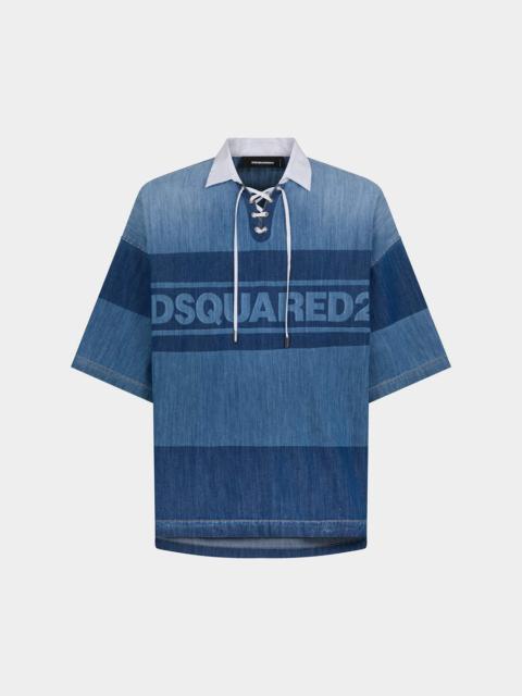 DSQUARED2 DENIM RUGBY POLO SHIRT