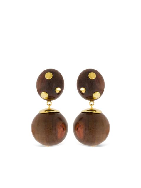 LIZZIE FORTUNATO studded wood drop earrings