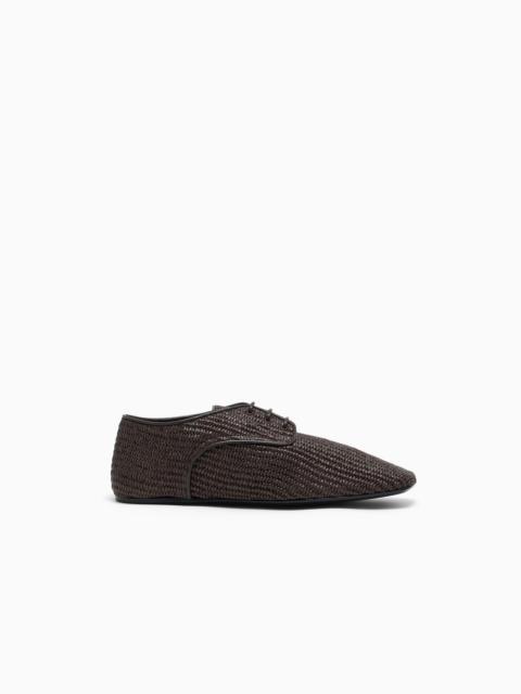 EMPORIO ARMANI LACE-UPS IN WOVEN RAFFIA