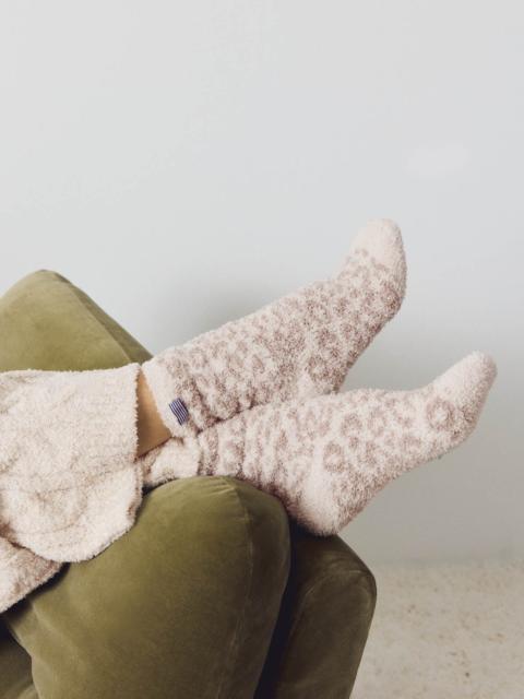 Splendid Leopard Cozy Fuzzy Cable Socks