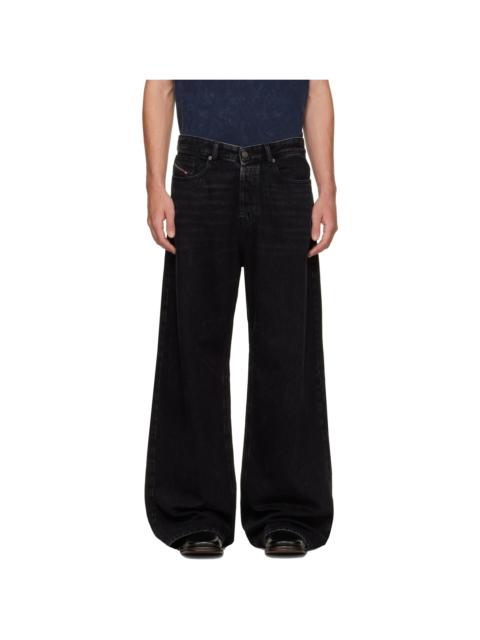 Diesel Black Relaxed Low-Waist D-Rise Jeans
