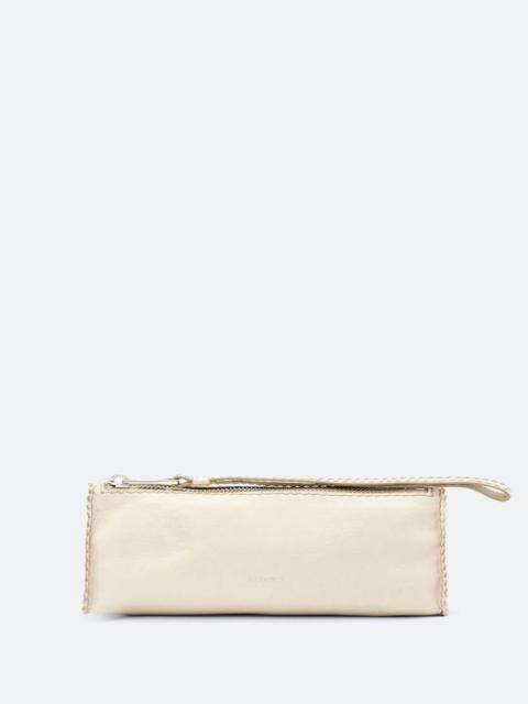 ALLSAINTS SILOH PINKED-EDGE LEATHER PENCIL CASE