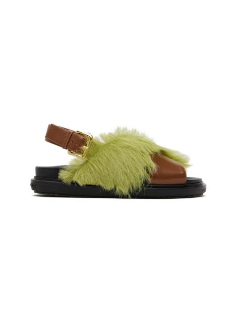 Marni Green & Brown Fussbett Sandals