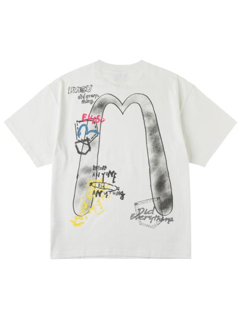 EVISU Hand-drawn Daicock and Multi-pocket Graffiti T-shirt