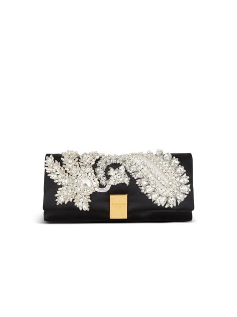 Balmain 1945 Soft embroidered satin clutch