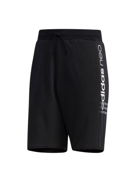 adidas adidas neo M Cs Brndd Shrt Side Alphabet Printing Casual Sports Shorts Black EI4490