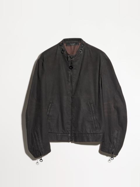 GUCCI Cotton viscose denim jacket with Horsebit