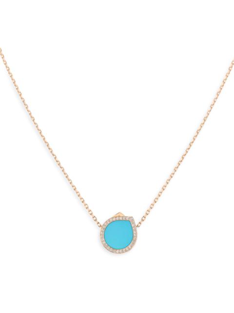REPOSSI Women's Antifer 18K Rose Gold, Turquoise & 0.18 TCW Diamond Pendant Necklace - Turquoise