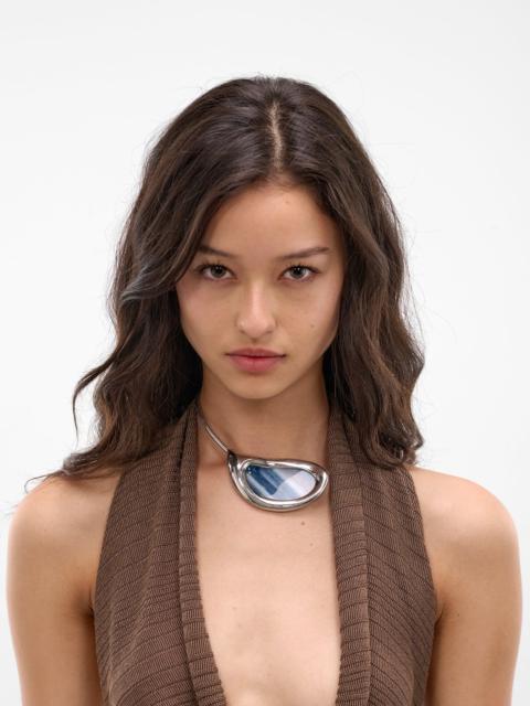 PANCONESI Rhodium Azure Agate Dusk Choker