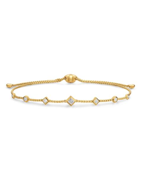 DAVID YURMAN Women's Petite Modern Renaissance Station Chain Bracelet in 18K Yellow Gold with Diamonds, 7.5MM - D