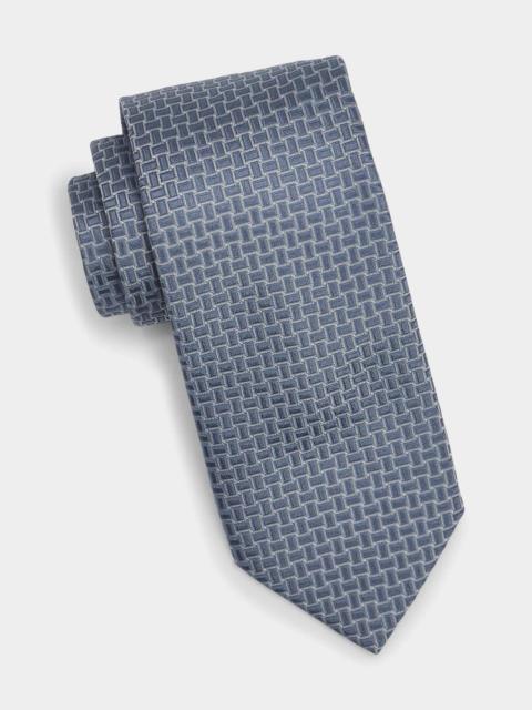 Canali Men's Basket-Weave Jacquard Silk Tie