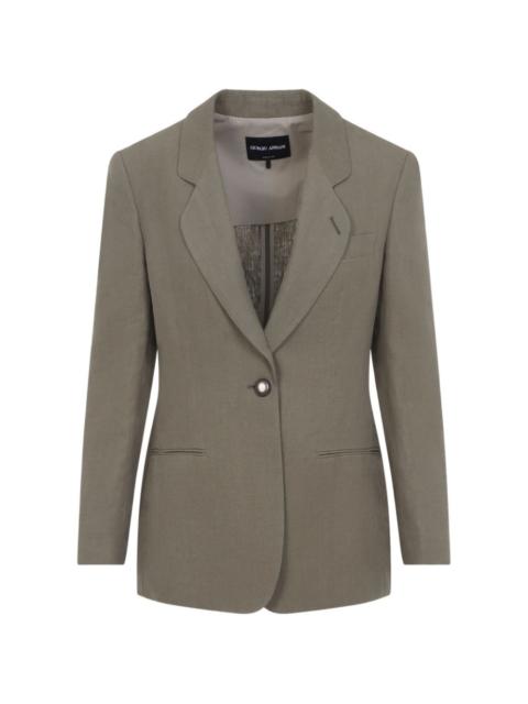 GIORGIO ARMANI single-button linen jacket