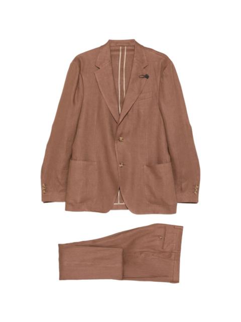 LARDINI logo-detail single-breasted suit