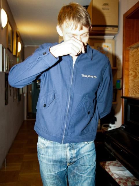 Nudie Jeans Blake Zip Jacket Back Sateen Navy