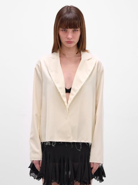 AYA MUSE Norel Wool Raw Hem Blazer