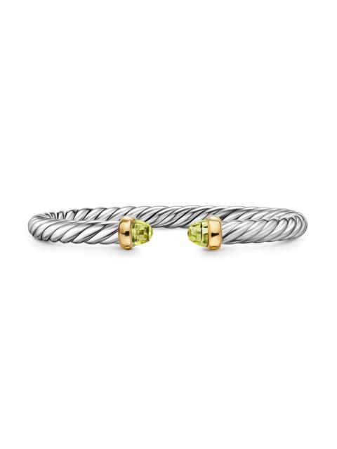 DAVID YURMAN Women's Cable Flex Bracelet in Sterling Silver - Peridot