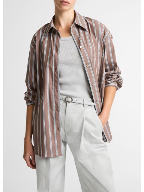 Vince Striped Cotton-Blend Button-Front Shirt